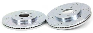 Lincoln Town Car Brake Rotors (2) - Front - Baer Brakes - Slot & Drilled Claw Performance - Zinc-Plated - `03-`11